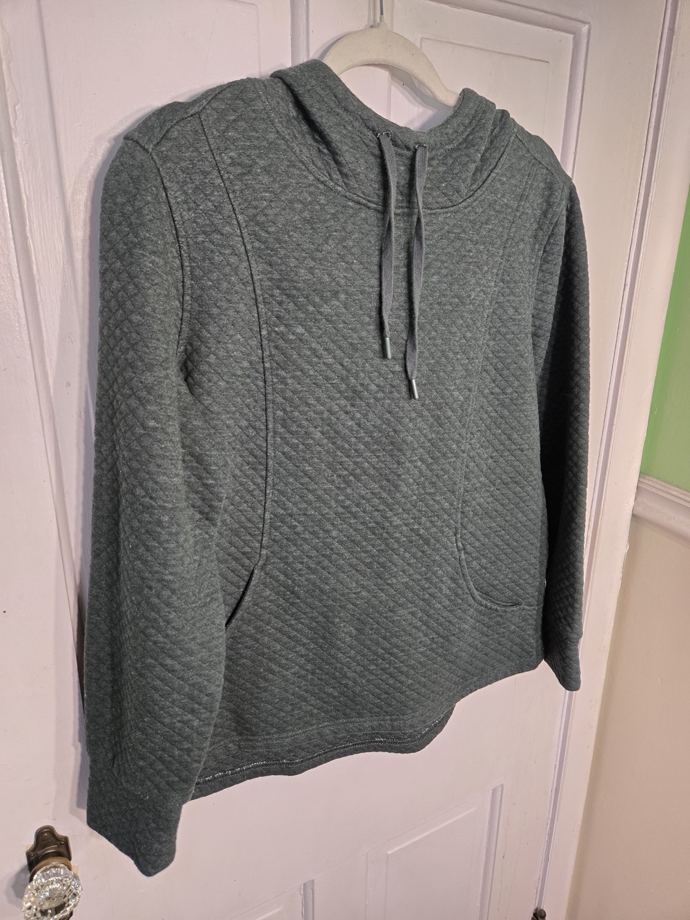 Avalanche Quilted Crewneck Hoodie - Green Size L